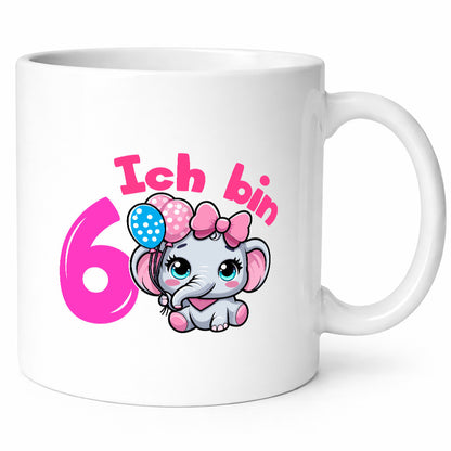 6. Geburtstag | 6 Jahre Elefant Mädchen Humor Geschenkidee Tasse