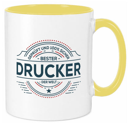 Geprüft und sicher: Drucker | Druckerei Print Medien Geschenk Humor Tasse