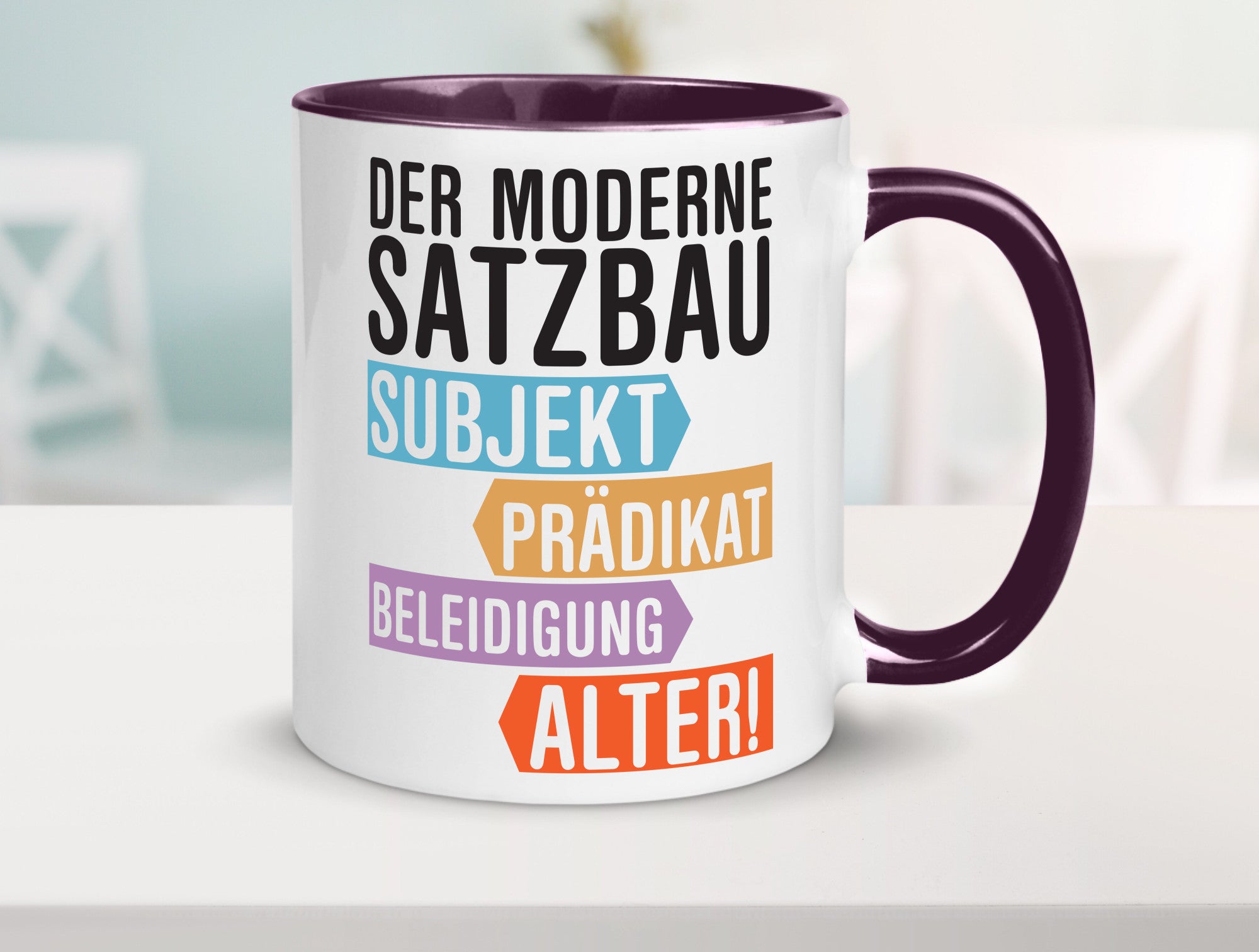 Moderner Satzbau | Lehrer Lehrerin Kollege lustig Arbeit Kollegen Büro Geschenk