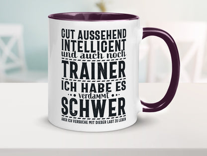Gut aussehender Trainer |gestrichelte Linie | Punkte lustiger Spruch Geschenk