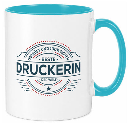 Geprüft und sicher: Druckerin | Druckerei Print Medien lustig Humor