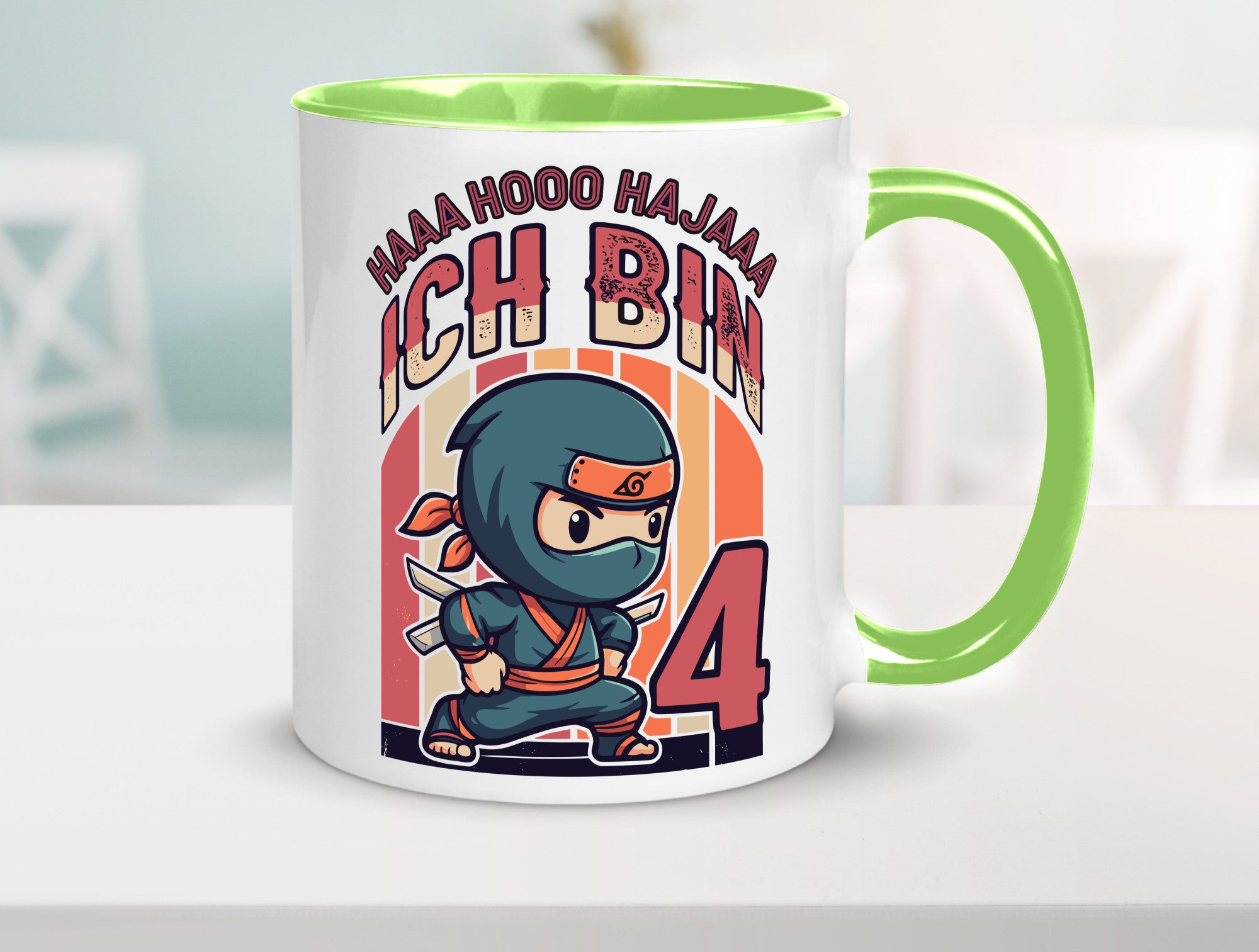 4. Geburtstag | Ninja Junge 4 Jahre lustiger Spruch Geschenk Geschenkidee Tasse