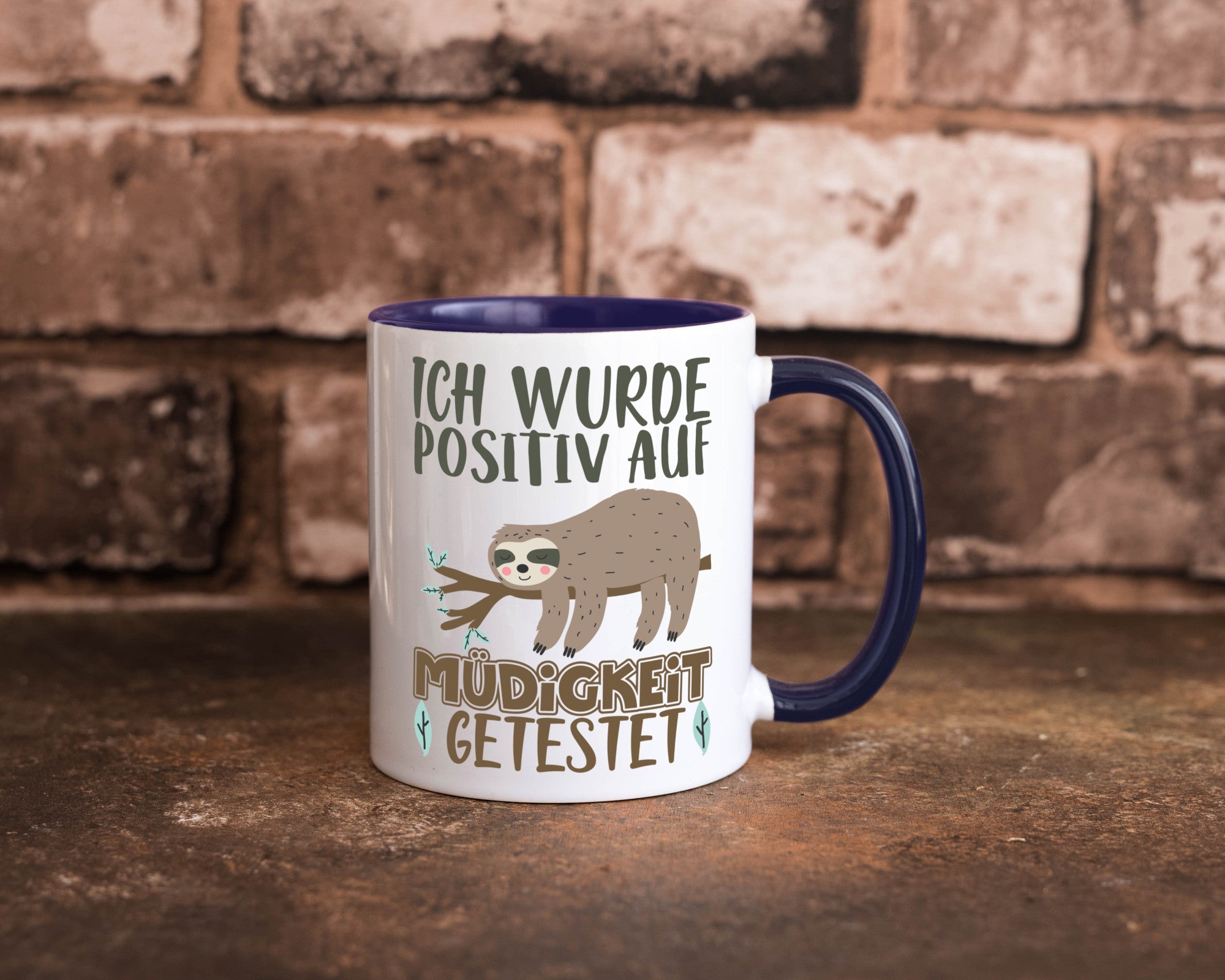 Positiv auf Müde getestet lustiger Spruch Geschenk Humor Geschenkidee Tasse