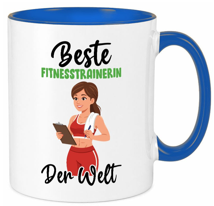 Beste Fitnesstrainerin | Trainerin Sport v2 lustiger Spruch Geschenk Humor Tasse