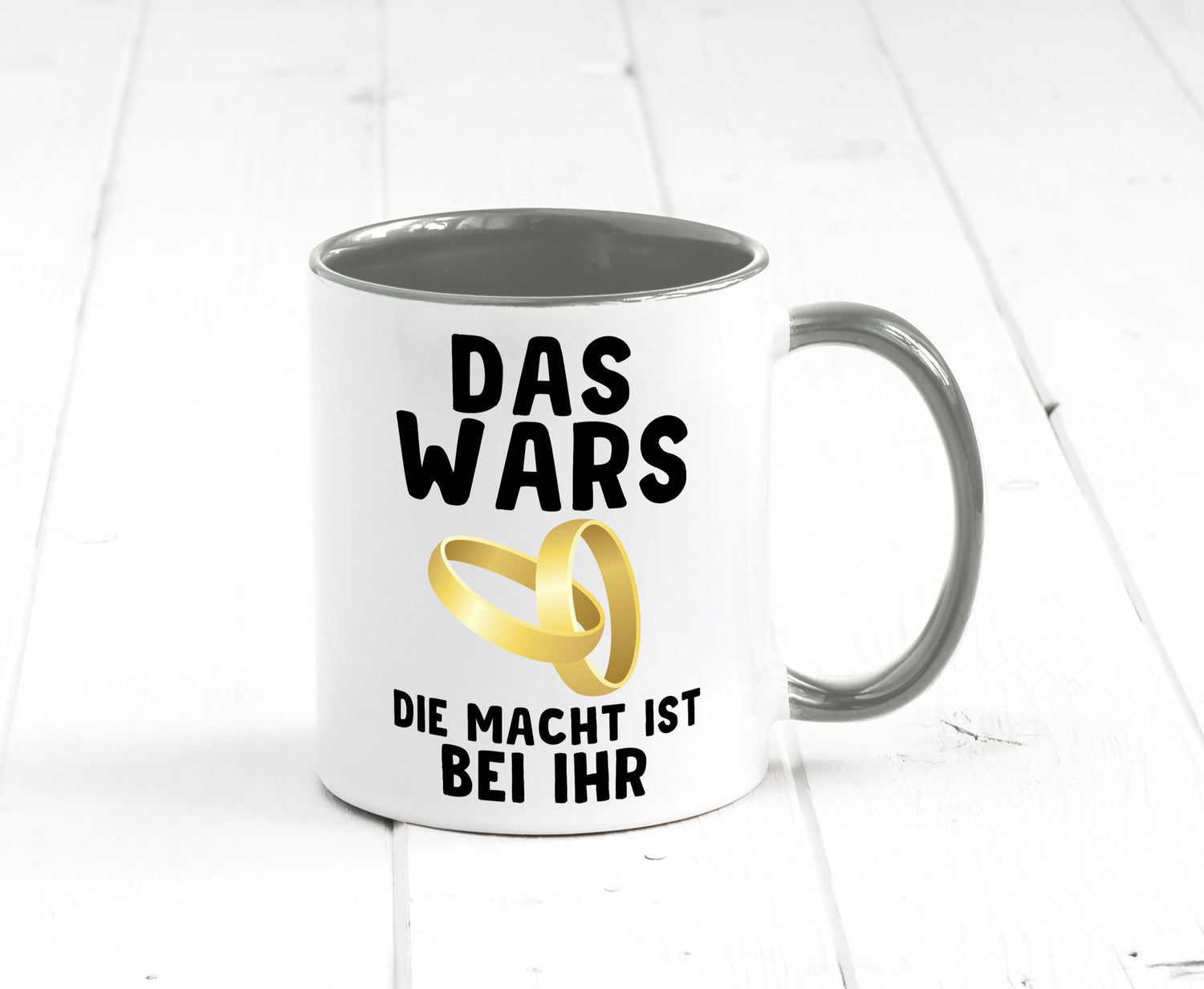 Die macht ist bei ihr | Hochzeit Tasse Ehemann Ehe Geschenk Humor Geschenkidee