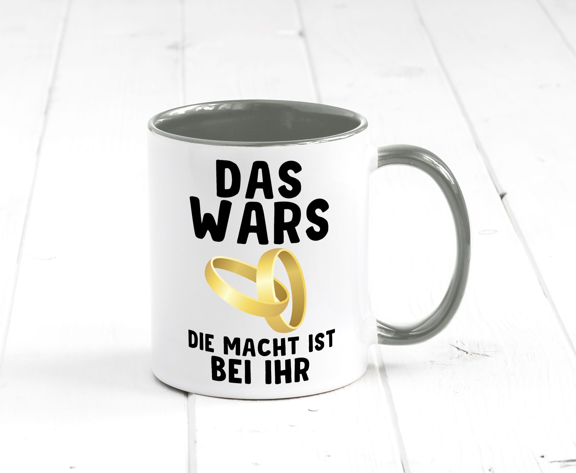 Die macht ist bei ihr | Hochzeit Tasse Ehemann Ehe Geschenk Humor Geschenkidee