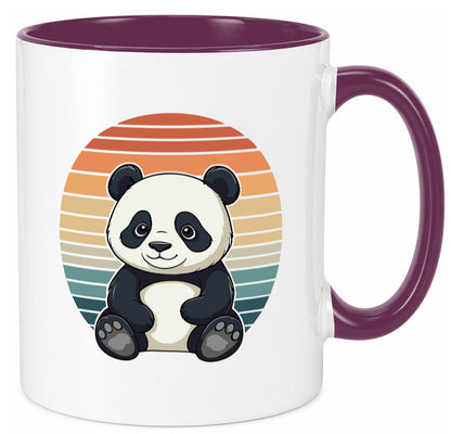 Panda Bär | Retro Vintage sunset v2 lustiger Spruch Geschenk Humor Geschenkidee Tasse