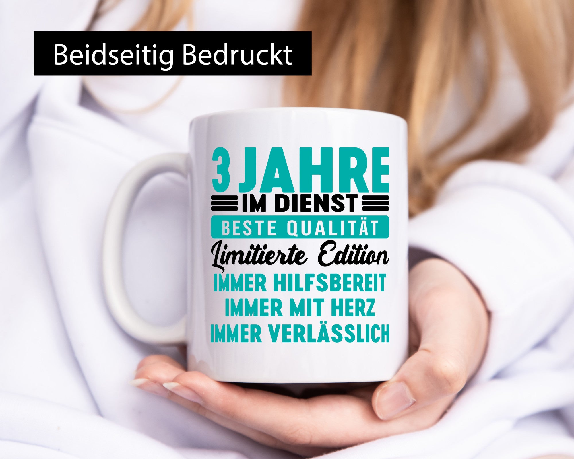 3 Jahre im Dienst | Jubiläum Arbeit v5 lustig Kollegen Büro Geschenk Tasse