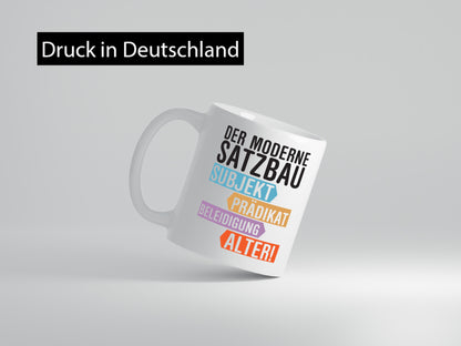 Moderner Satzbau | Lehrer Lehrerin Kollege lustig Arbeit Kollegen Büro Geschenk