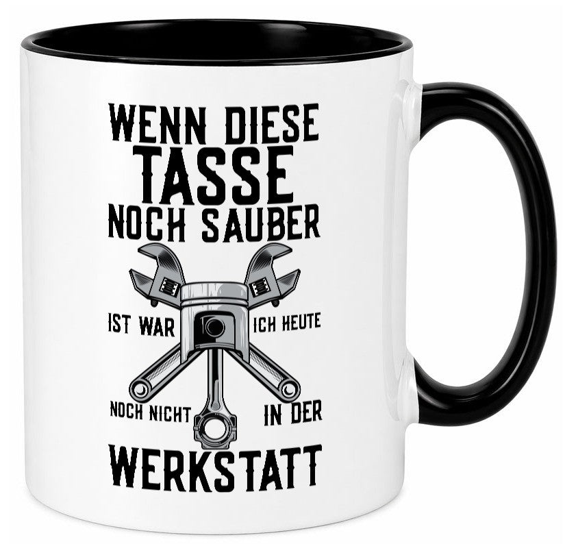 Werkstatt | KFZ Mechaniker Auto Werkzeug Zahnrad lustiger Spruch Geschenk Humor Tasse
