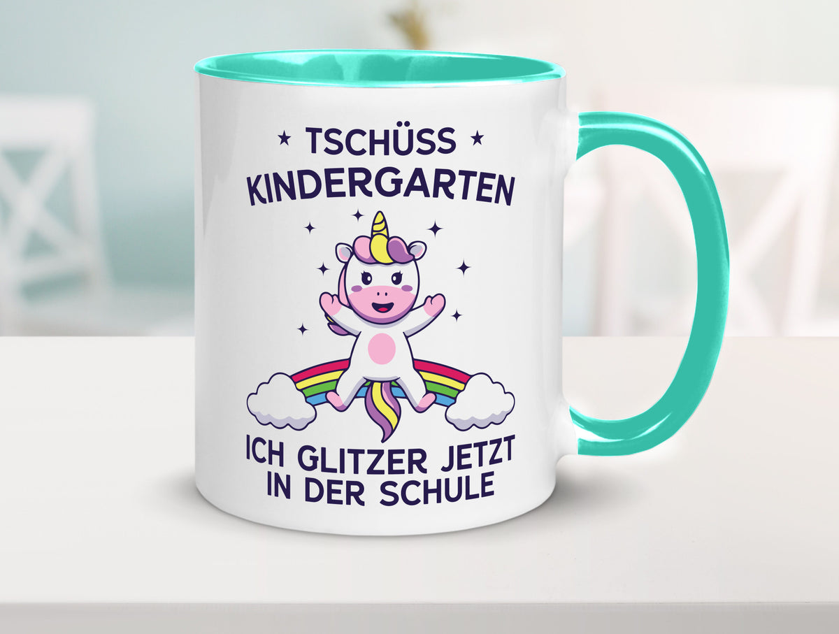 Kindergarten, jetzt Schule | Einhorn Geschenk Humor Geschenkidee lustiger Tasse