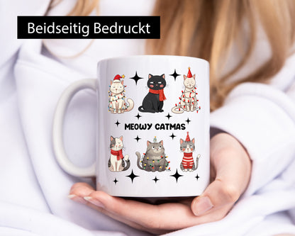 Meow Catmas | Süße Weihnachtskatzen Christmas Humor Tierliebhaber Geschenkidee
