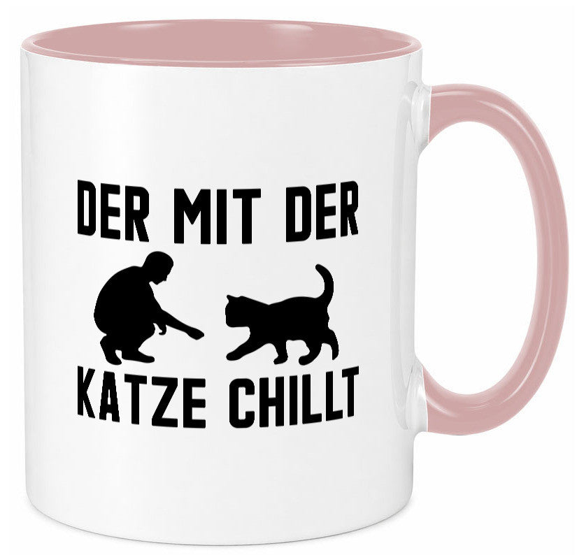 Mit der Katze | Chillen Katzenliebhaber Tierfreund lustiger Spruch Geschenk