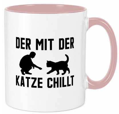 Mit der Katze | Chillen Katzenliebhaber Tierfreund lustiger Spruch Geschenk