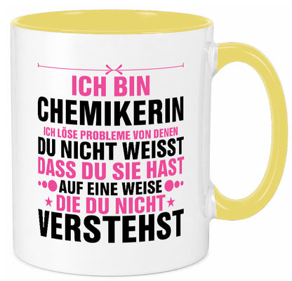 Löse Probleme: Chemikerin | Chemie Labor lustiger Spruch Geschenk Humor Tasse