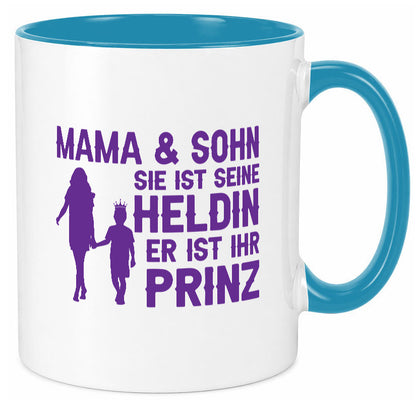 Mama &amp; Sohn | Helding Prinz Mutterliebe Geschenkidee Familie Humor Tasse