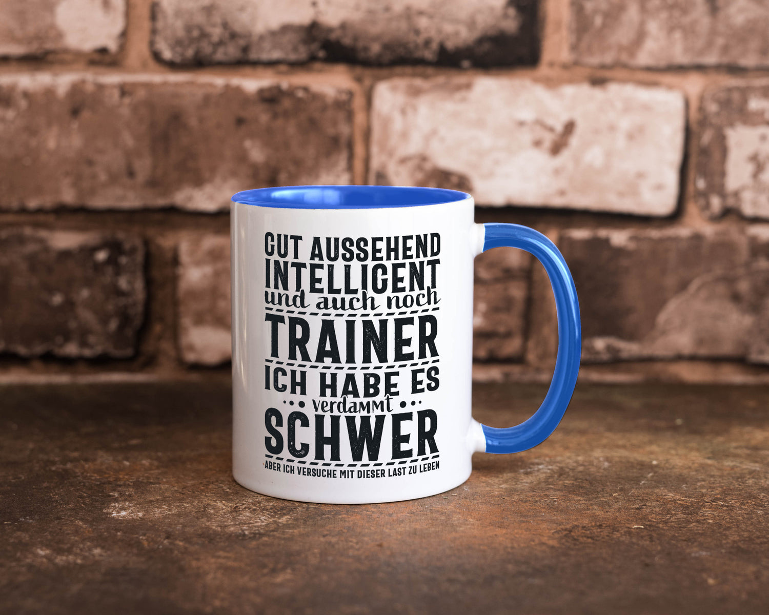 Gut aussehender Trainer |gestrichelte Linie | Punkte lustiger Spruch Geschenk