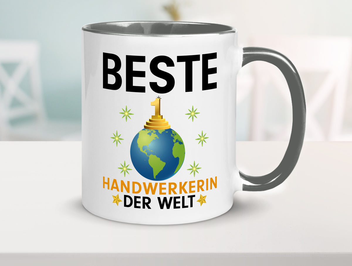 Welt Beste Handwerkerin | Handwerkerinnen lustiger Spruch Geschenk Humor Tasse