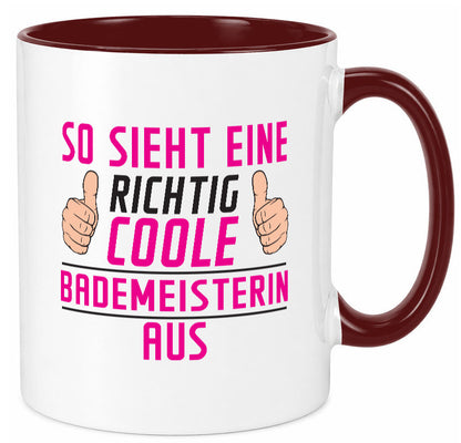 Richtig Coole Bademeisterin | Schwimmmeisterin Geschenk Humor Geschenkidee Tasse