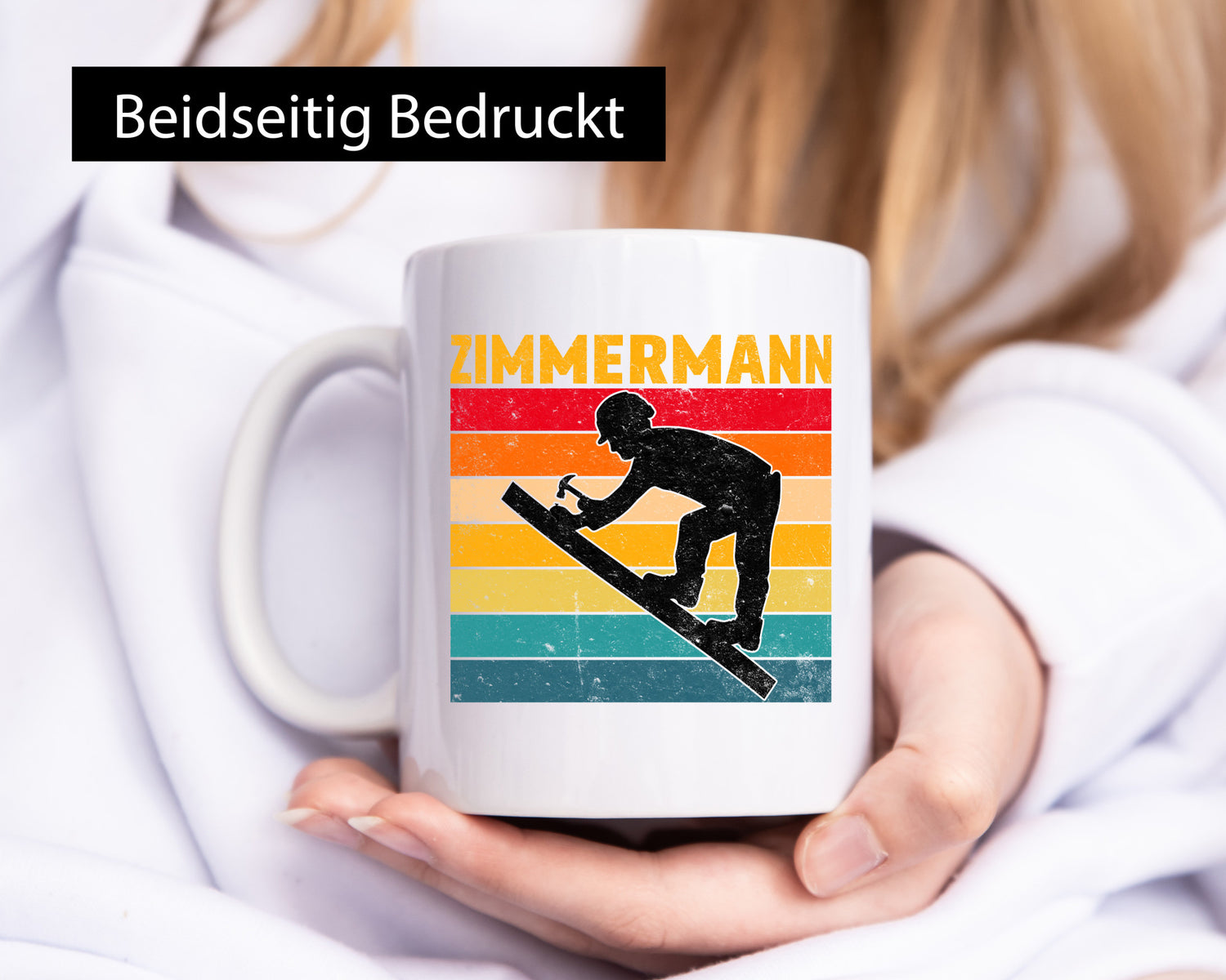 Zimmerman | Handwerker Dach Retro v2 lustig Humor Geschenkidee Geschenk Tasse
