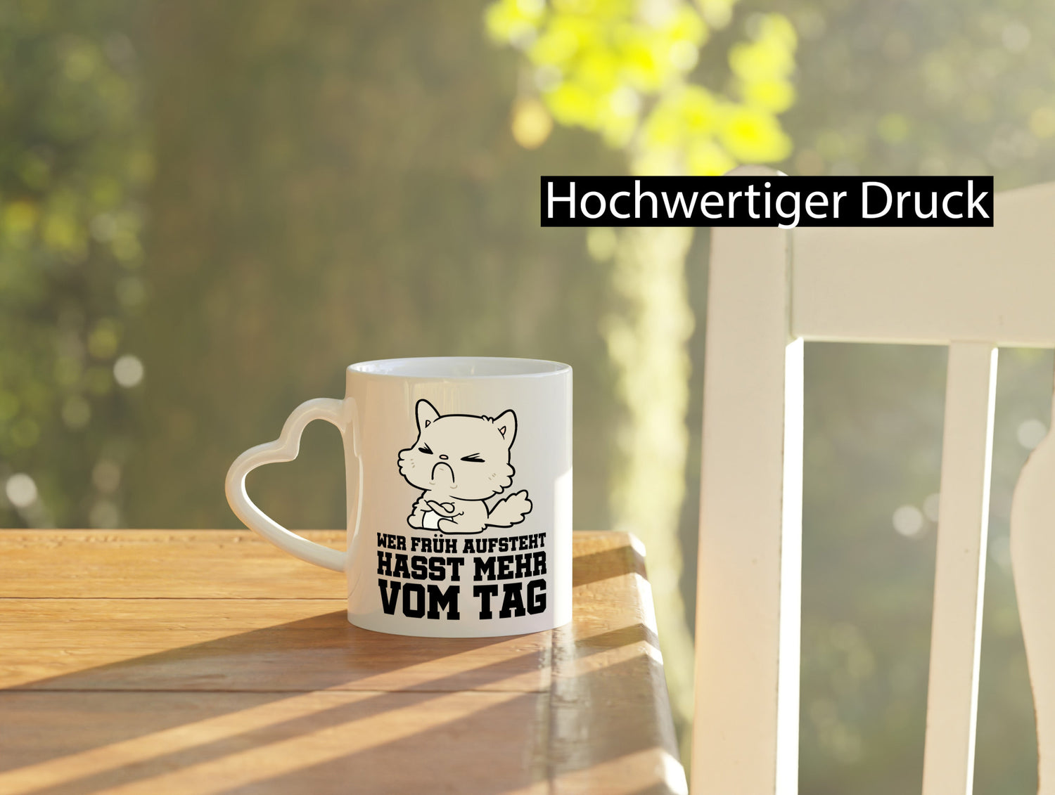 Frühaufsteher Katze lustig Tierliebhaber Humor Geschenk Tasse