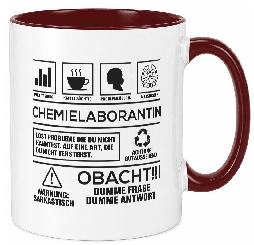 Achtung Probleme Chemielaborantin | Laborantin Chemie Geschenk Humor