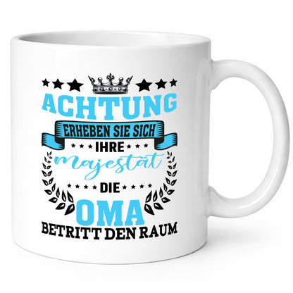 Erheben Sie sich die Oma betritt den Raum Geschenkidee Familie Humor Tasse