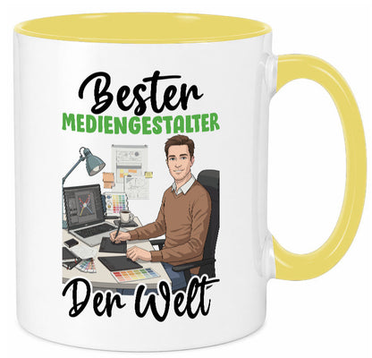 Bester Mediengestalter | Medien v2 Geschenk Humor Geschenkidee lustiger Spruch Tasse