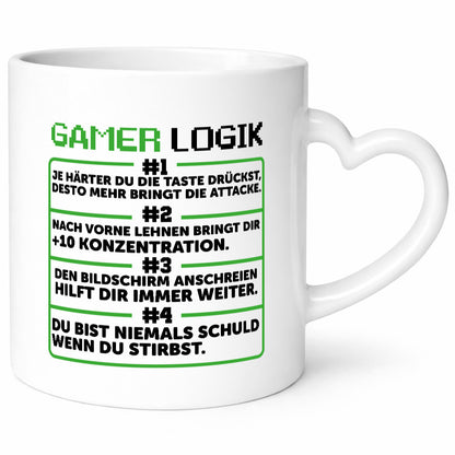 Gamer Logik | Zocker Spruch Gaming Humor lustig Geschenkidee Tasse