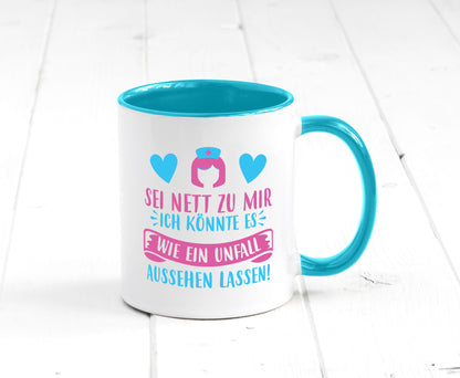 Sei nett, könnte wie ein Unfall aussehen | Kopf lustiger Spruch Geschenk Humor