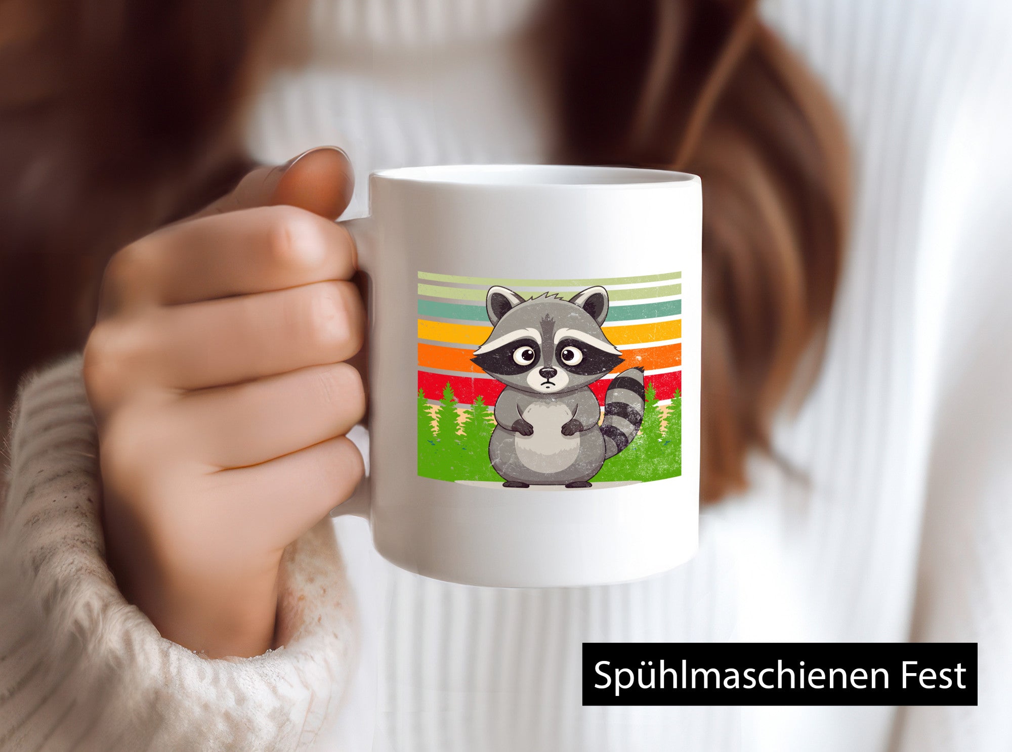 Waschbär | Vintage v2 lustiger Spruch Geschenk Humor Geschenkidee Tasse