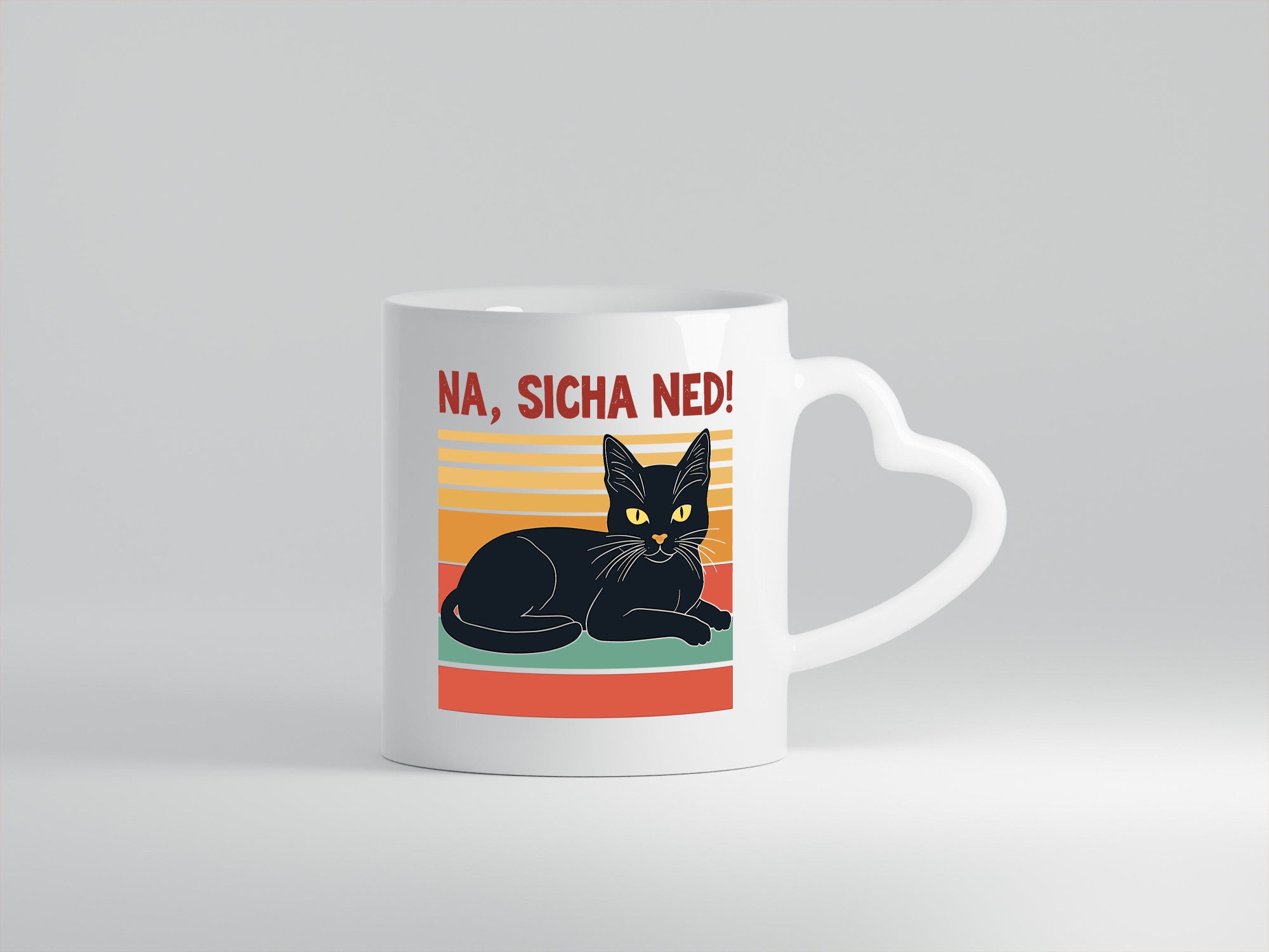 Na sicha ned! | Schwarze Katze Müde Humor Tierliebhaber Geschenkidee Tasse