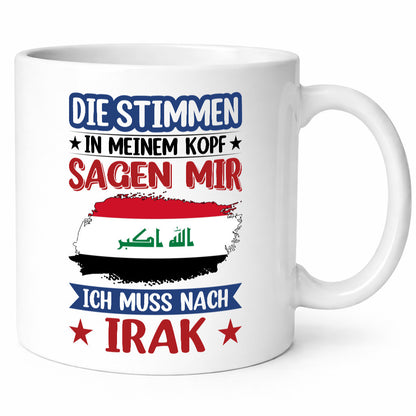 Irak | Urlaub Stimmen in meinem Kopf Traumland Geschenkidee Humor Tasse