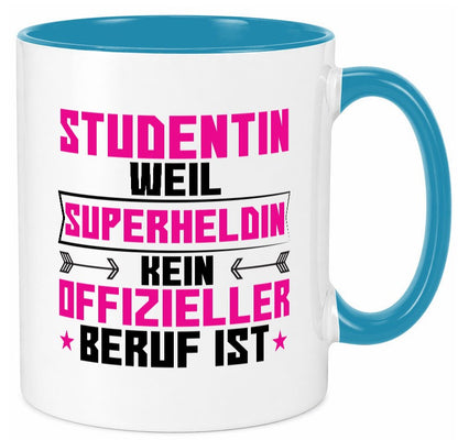 Superheldin Studentin | Uni Studium Universität Humor Geschenkidee Tasse