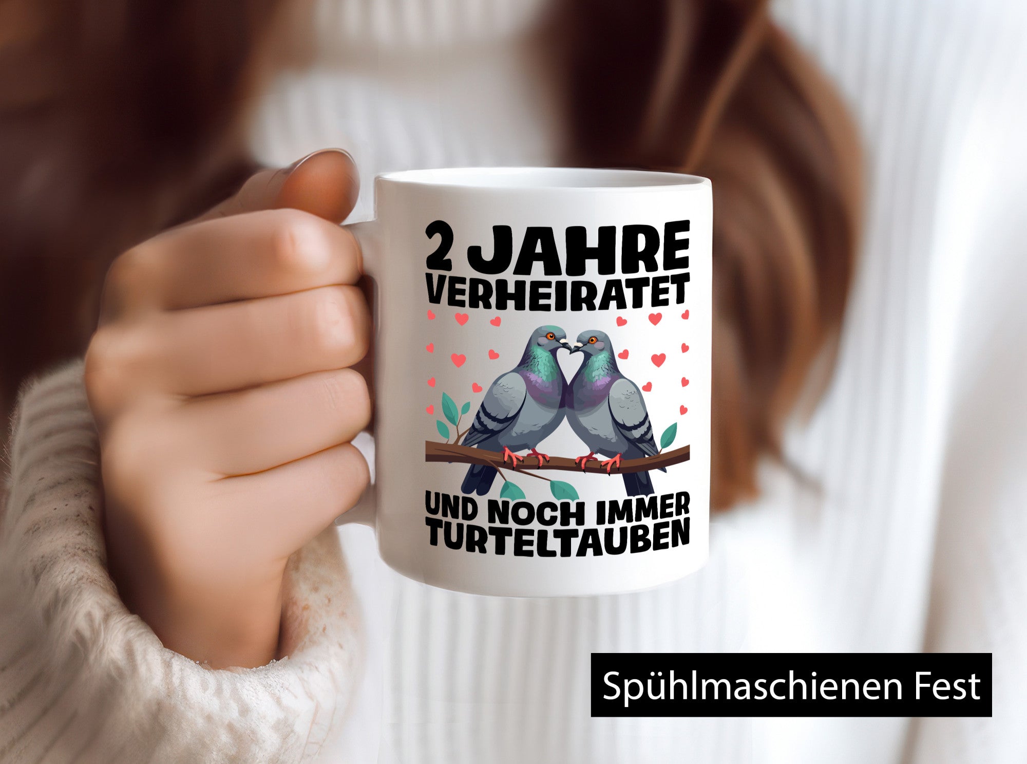 2 Jahre verheiratet | Turteltauben Ehe Ehepaar lustig Humor Geschenkidee