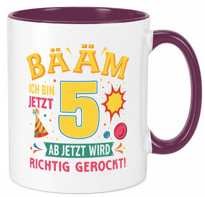 5. Geburtstag | 5 Jahre ab jetzt wird richtig gerockt Geschenk Geschenkidee Tasse