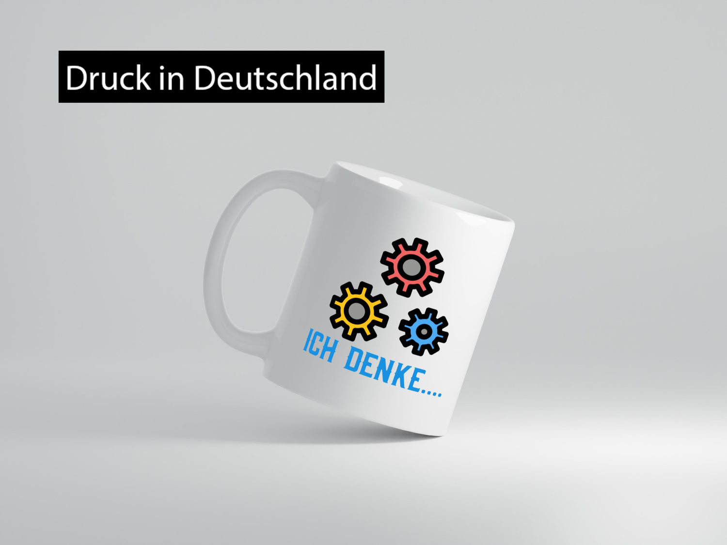 Ich denke | Nachdenken Zahnräder Gedanken kreisen lustig Humor Geschenkidee