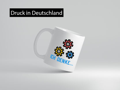 Ich denke | Nachdenken Zahnräder Gedanken kreisen lustig Humor Geschenkidee