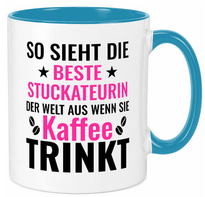 Kaffee trinkt: Stuckateurin | Innenausbau Geschenk Humor Geschenkidee lustiger