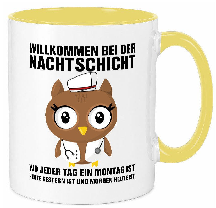 Nachtschicht | müde Eule Sanitäter Krankenschwester Humor Geschenkidee Tasse