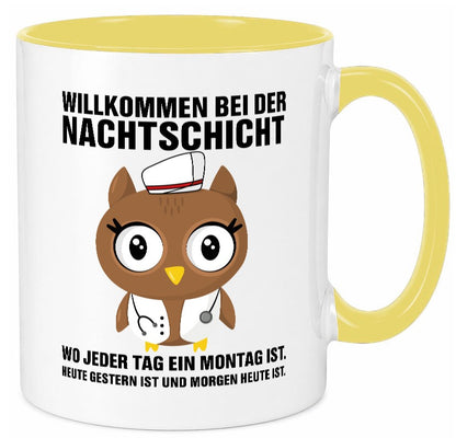 Nachtschicht | müde Eule Sanitäter Krankenschwester Humor Geschenkidee Tasse