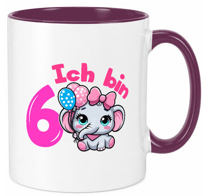 6. Geburtstag | 6 Jahre Elefant Mädchen Humor Geschenkidee Tasse