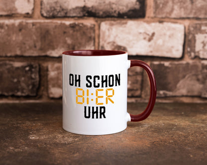 Oh schon Bier Uhr | Biertrinker Party Feiern Pils Humor Geschenkidee Tasse