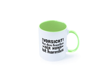 Vorsicht vor dem Frauchen | Hundebesitzerin Pfoten Geschenkidee Tierliebhaber Tasse