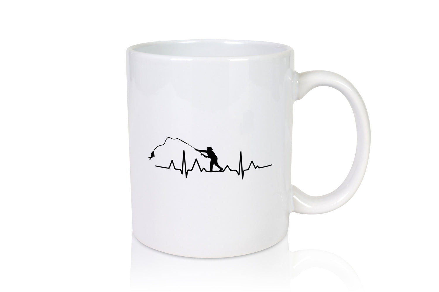 Angler Herzschlag | Motiv Fischer Fische angeln Humor Geschenkidee Tasse