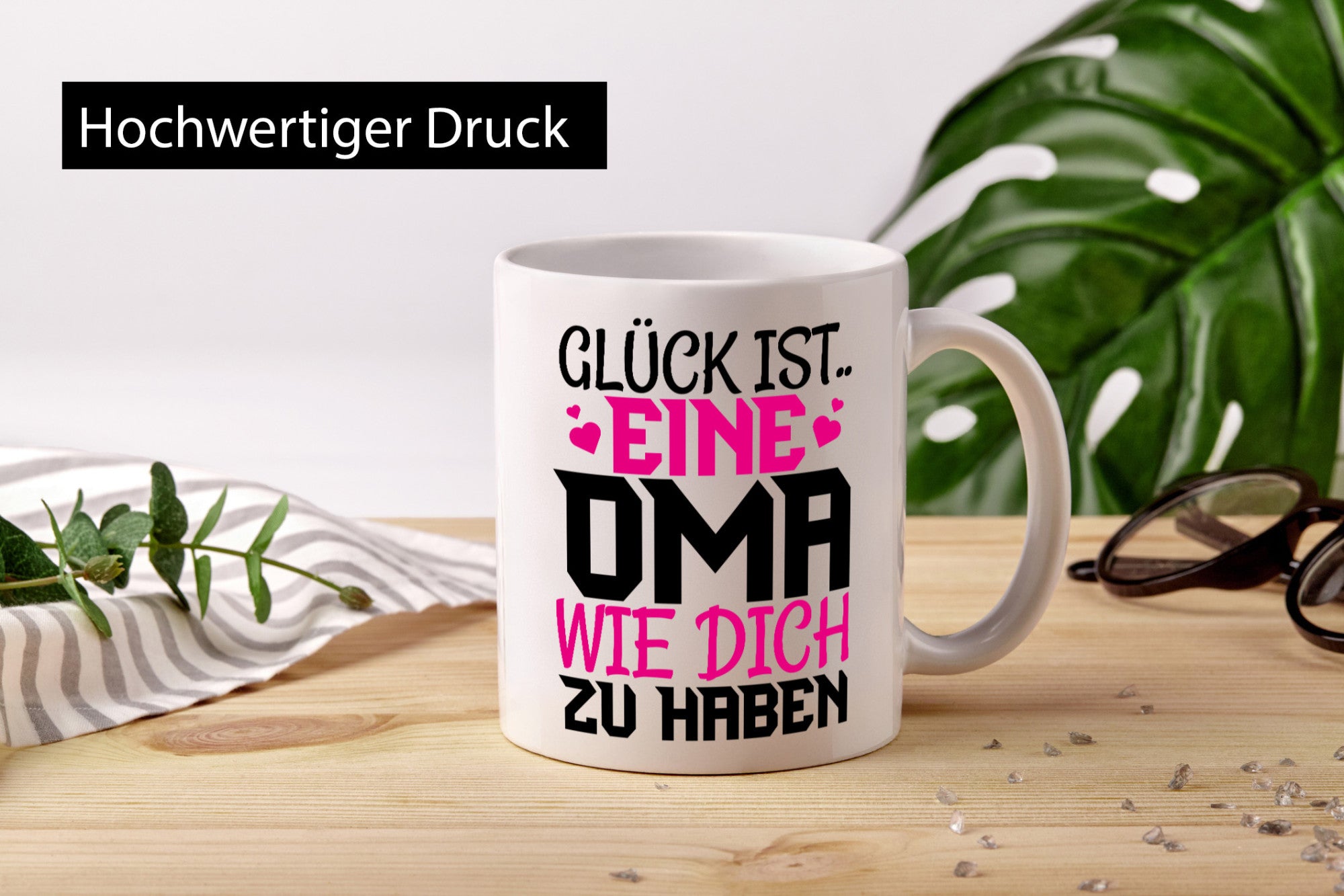 Glücklich dich zu haben Oma lustiger Spruch Geschenk Familie Geschenkidee Tasse