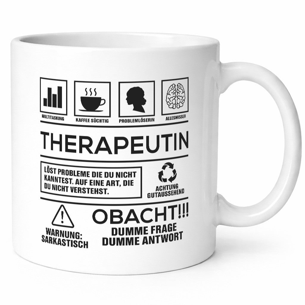 Achtung Probleme Therapeutin | Psychotherapie Therapie Humor Geschenkidee Tasse