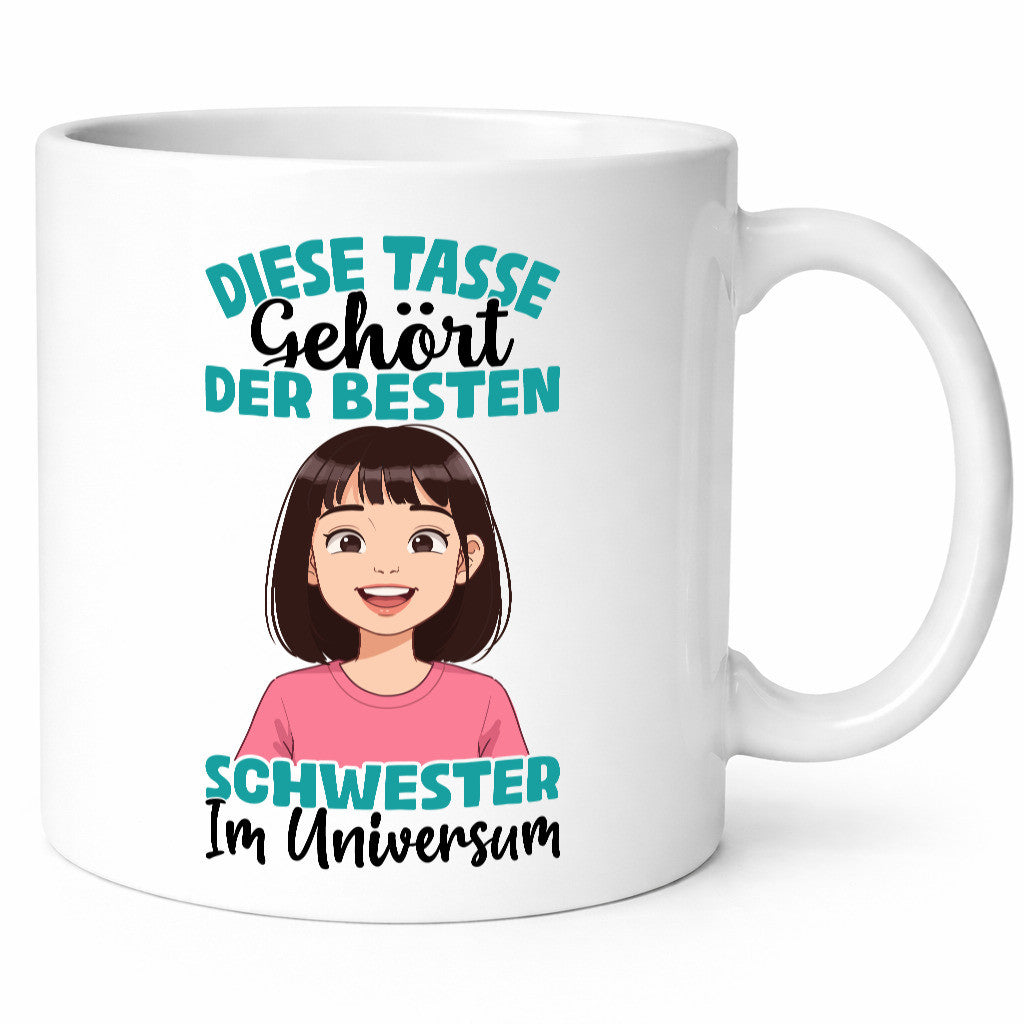 Im Universum: Schwester | Große kleine lustig Humor Geschenkidee Geschenk Tasse