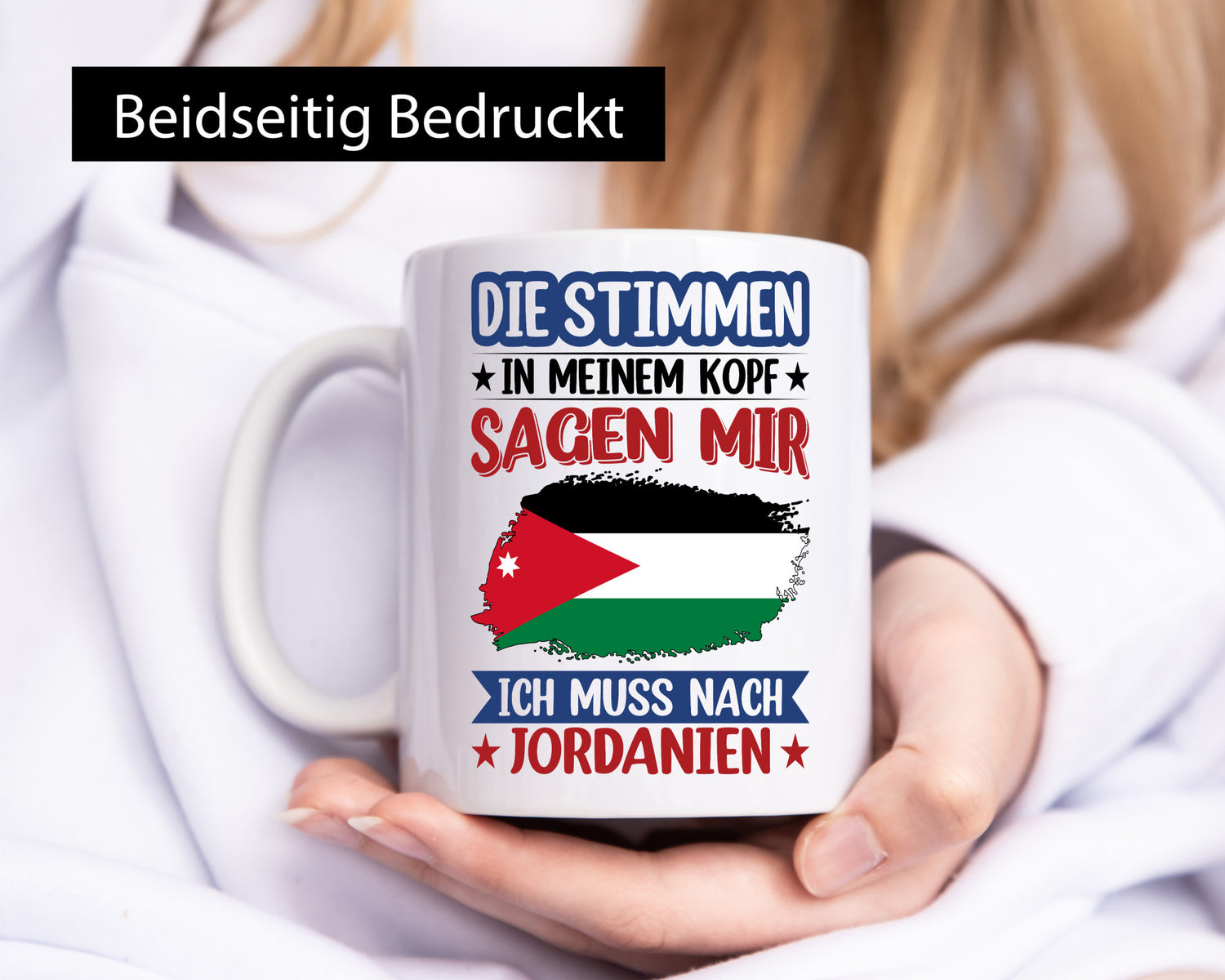 Jordanien | Urlaub Stimmen in meinem Kopf Traumland Humor Geschenkidee Tasse