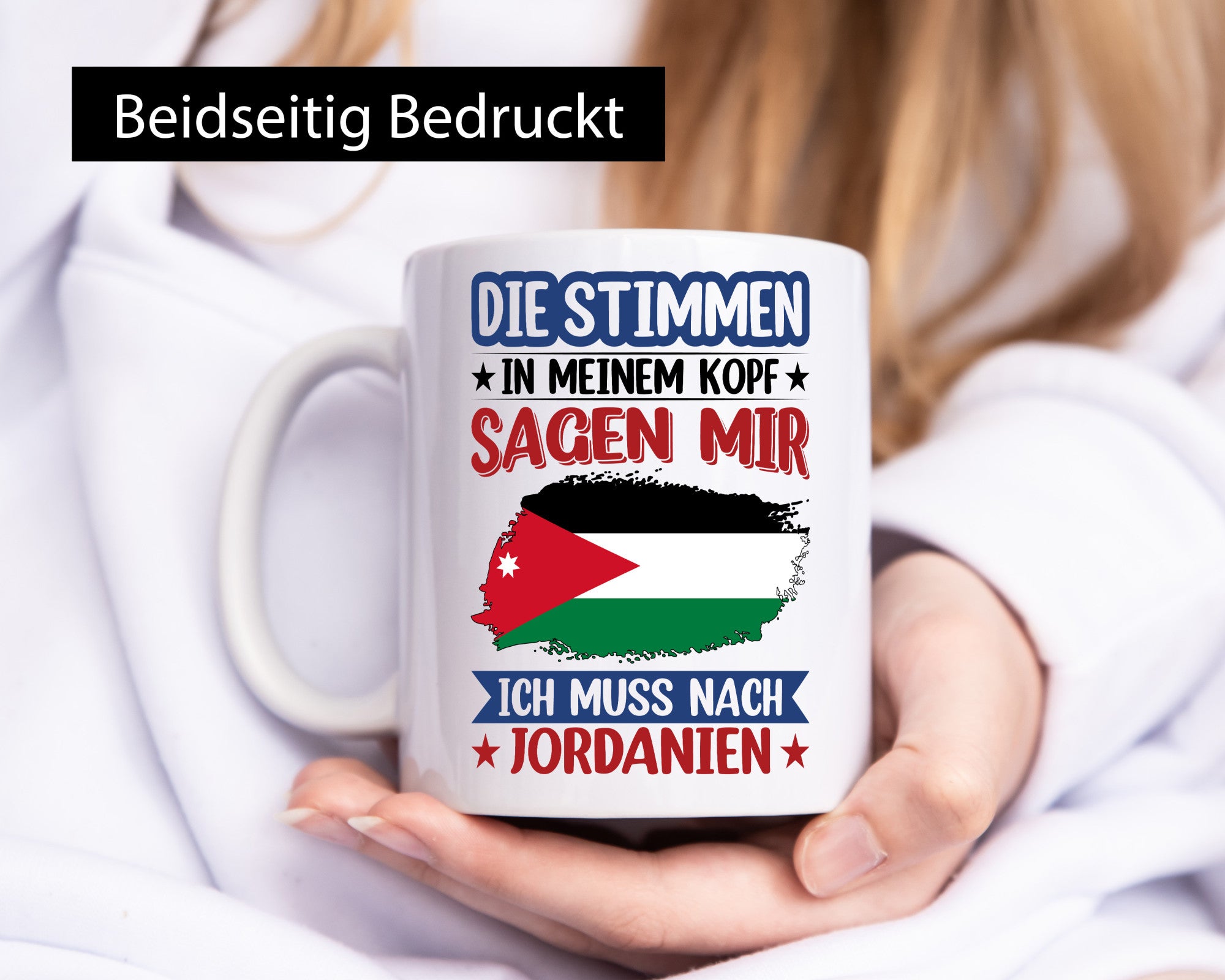 Jordanien | Urlaub Stimmen in meinem Kopf Traumland Humor Geschenkidee Tasse